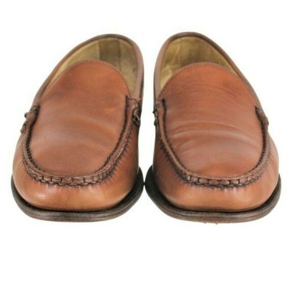 Leather Loafer Ashby  Weave Grandpacore Chestnut Allen Edmonds Men's Size 10 D - Picture 7 of 8